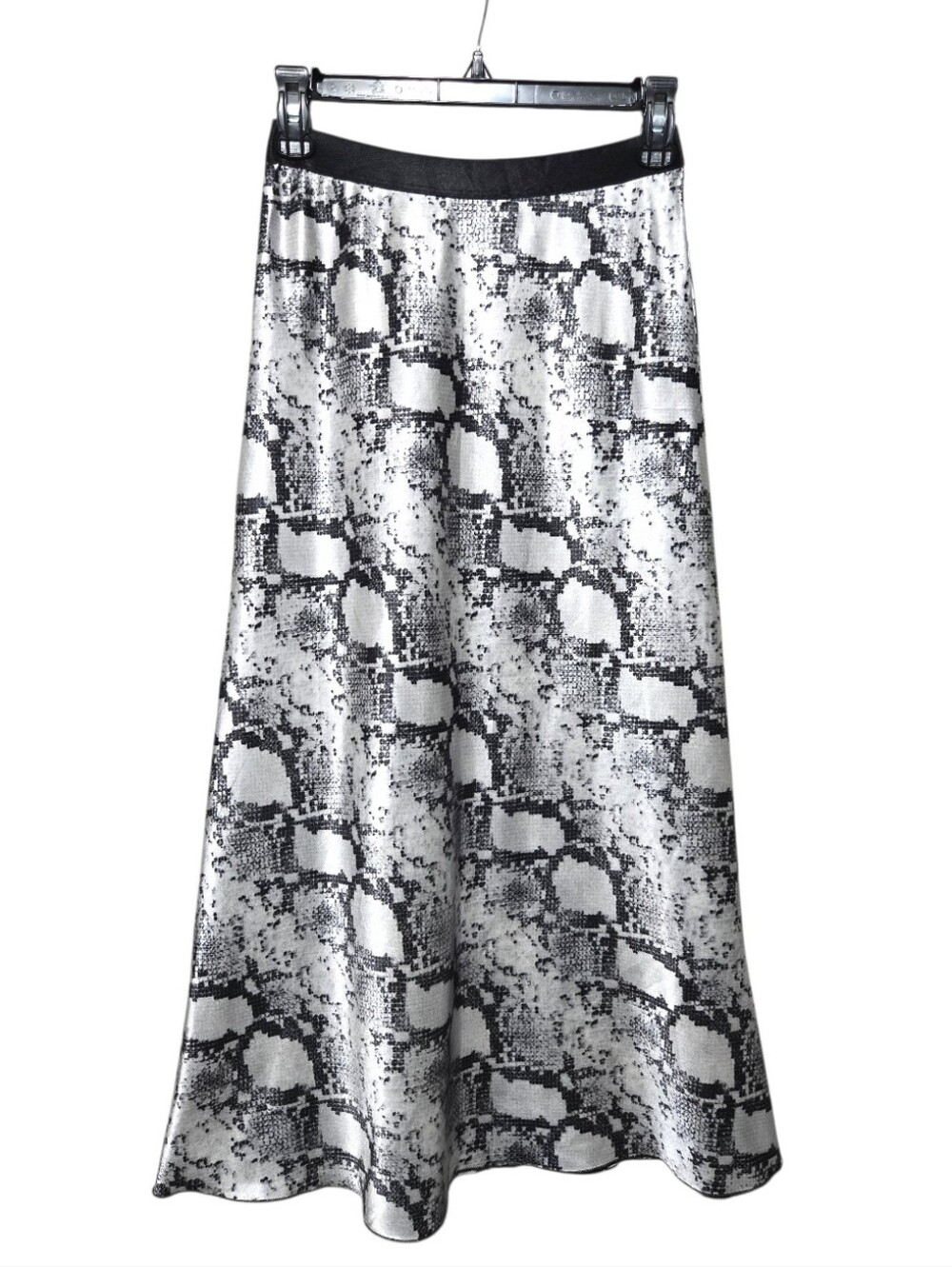 Victoria's Secret PINK x Knit Riot Snakeskin Satin Midi Skirt Size Small EUC